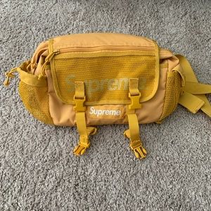*SOLD* Yellow Supreme Crossbody with Supreme shoe laces